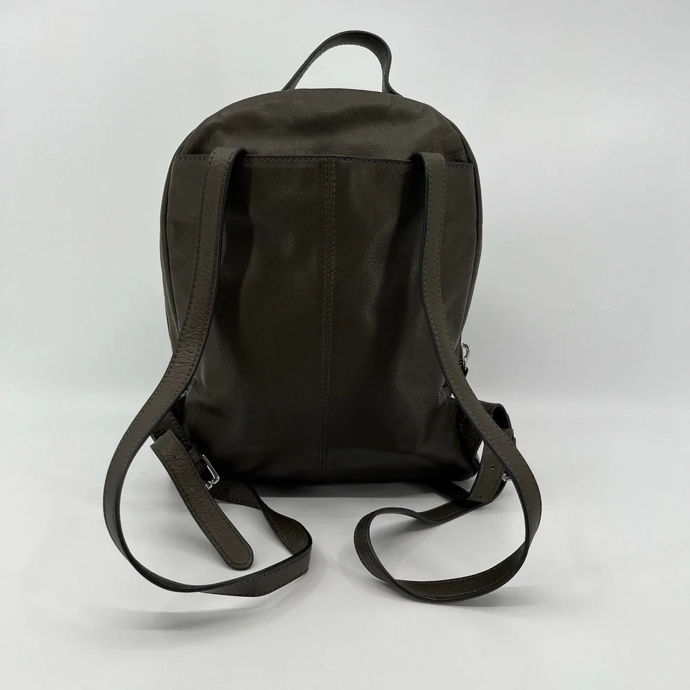 Margot Backpack Purse Leather Camo Olive Green Double Zip Casual Travel Bag